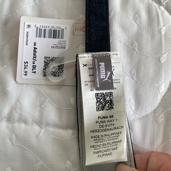 Puma Golf Ladies Visor, Black with gray padded insides. - Picture 4 of 5